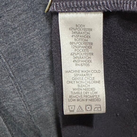 LOGO Lounge Womens Size L Gray Waterfall Cardigan Machine Washable Made In USA - Picture 5 of 6